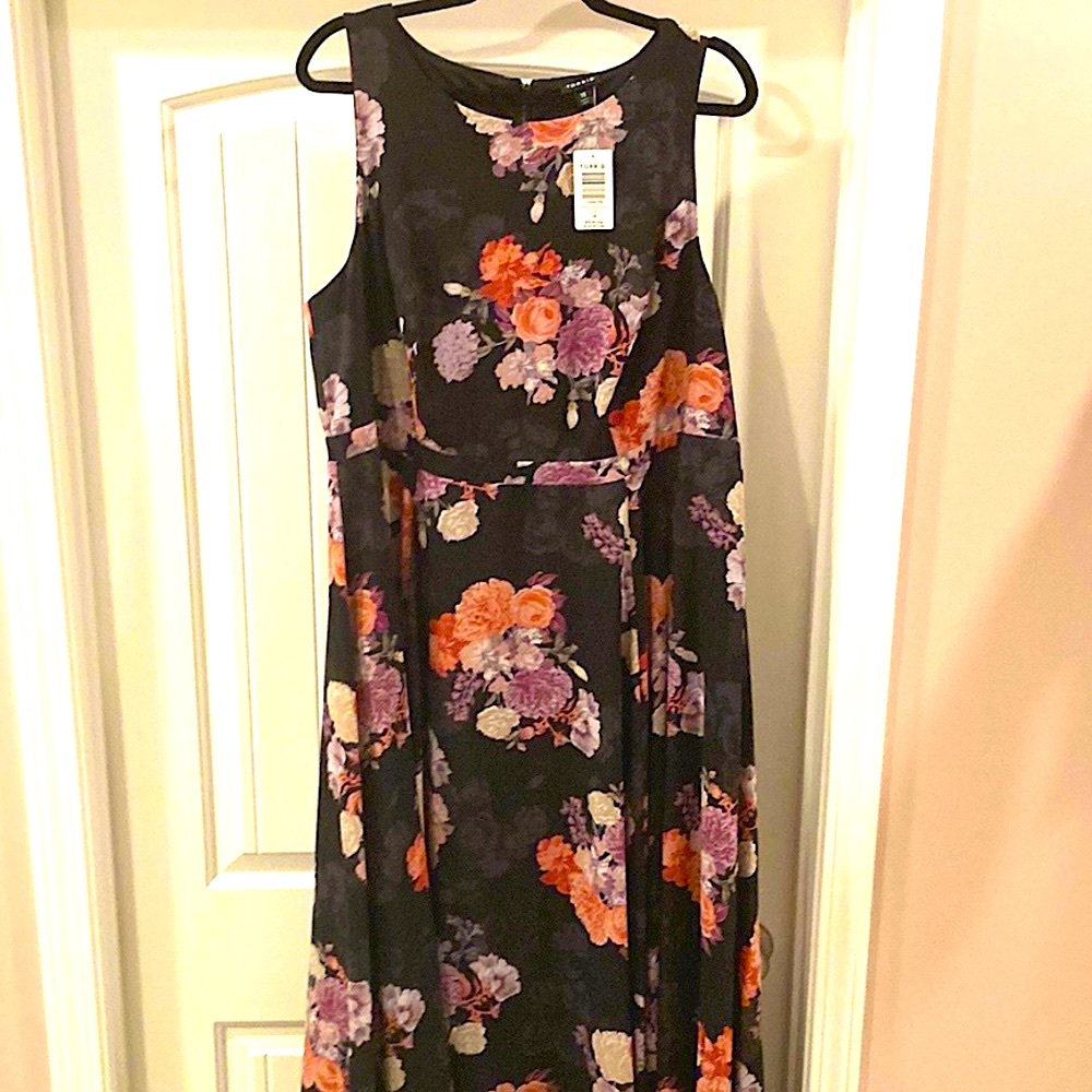 Torrid Size 18 Black Floral Maxi Sleeveless